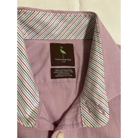 Tailorbyrd Purple Flip Cuff Button Down Men's Dress Shirt Size Large - Picture 3 of 7